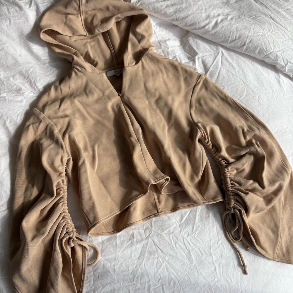 Tibi Tan Hooded Sweatshirt